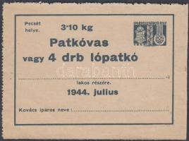 1944 Patkóvas vagy lópatkó ipari ellenőrző jegy