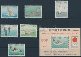 1964 Tokiói olimpia sor Mi 734-739 + blokk Mi 21