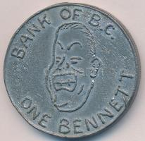 Kanada / Vancouver 1965. 1 Benett Bank of B.C. / Scarlet Smog Metallurgy (38mm) T:2- karc Canada / Vancouver 1965. 1 Benett Bank of B.C. / Scarlet Smog Metallurgy (38mm) C:VF scratched 