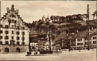 Fribourg, Caserne, Fountaine du petit St. jean / barrack, fountain, shop of L. Wichel (EK)