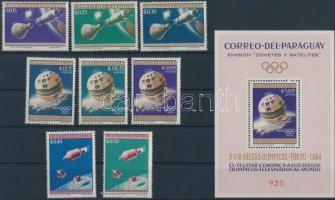 1964 Űrutazás; Tokiói olimpia sor Mi 1295-1302 + blokk Mi 54
