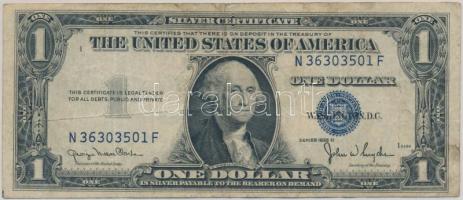 Amerikai Egyesült Államok 1935D 1$ kék pecséttel T:III USA 1935D 1 Dollar with blue seal C:F