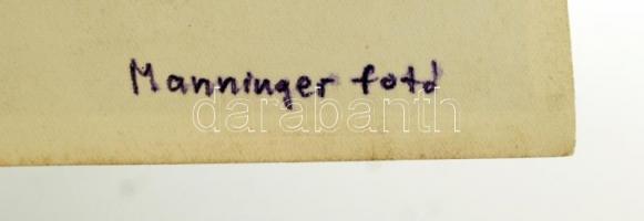 Manninger János(1901-1946): Tehéngondozás, hátoldalon feliratozva, 22x28 cm