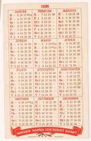 1938 "Kellemes ünnepeket" A Globus Rt.(konzervgyár) dekoratív kártyanaptára karácsonyi jók...