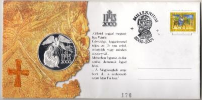 2000. "Millenium" ezüstözött Br bélyeges borítékon T:PP Csak 3000db! R!