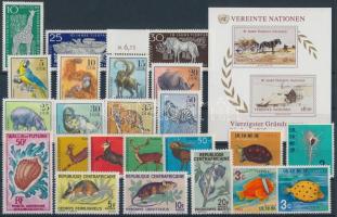 Állat motívum 23 db bélyeg, közte teljes sorok + 1 db vágott blokk, Animals 23 stamps, with complete sets + 1 imperf. block