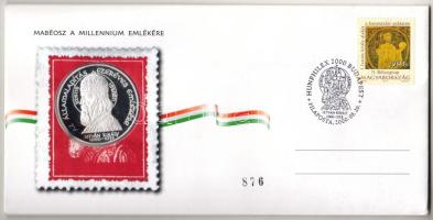 2000. "Hunfilex-Államalapítás" ezüstözött Br bélyeges borítékon T:PP Csak 1000db! R!