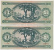1949. 10Ft (2x) sorszámkövetők T:I,I-