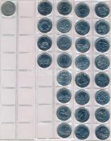 160db-os vegyes főleg külföldi fémpénz gyűjtemény érmetartó albumba rendezve, jobb darabokkal T:vegy...