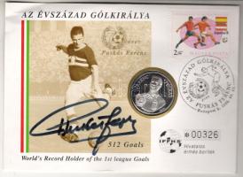 1996. "Puskás Ferenc" Ag 12,1g bélyeges borítékon T:PP Csak 3000db! R!