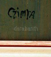 Czimra jelzéssel: Enteriőr. Olaj, karton, keretben, 50×70 cm