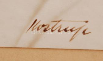 Régi női portré, jelzett, üvegezett, díszes fa keretben, 11×8 cm