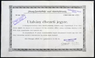 Kőszeg 1915. "Kőszeg-Szombathelyi Vasút Részvénytársaság" kitöltött utalványa élvezeti jegyre, felülbélyegzett T:II-