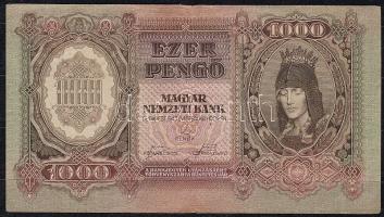 1943. 1000P "Szálasi" előlapi nyomat erősen felfelé csúszva! T:II