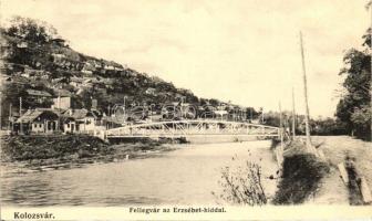Kolozsvár, Fellegvár, Erzsébet híd / castle, bridge (ragasztónyom / gluemark)