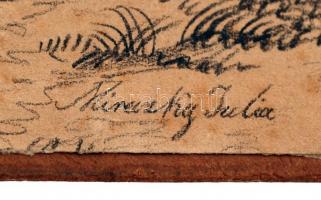 Mireczky jelzéssel: Vár; Falurészlet, 2 db nyomat, kartonra ragasztva, különböző méretben