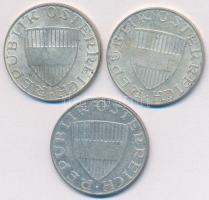 Ausztria 1958-1971. 10Sch Ag (3x) T:2,2-
Austria 1958-1971. 10 Schilling Ag (3x) C:XF,VF