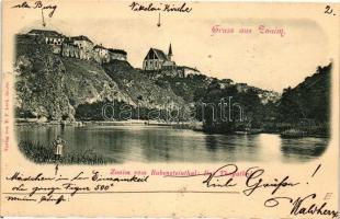 1898 (Vorläufer) Znojmo, Znaim; Castle, church, Thaya valley