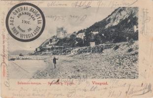 Visegrád, Salamon tornya, 'D.G.T. Óbudai Hajógyár Kirándulás 1901' So. Stpl (Rb)