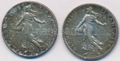 Franciaország 1918-1919. 1Fr Ag (2x) T:2,2- patina
France 1918-1919. 1 Franc Ag (2x) C:XF,VF patina