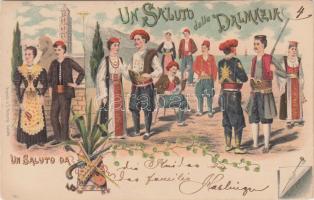 Un Saluto dalla Dalmazia / Croatian folklore from Dalmatia, litho