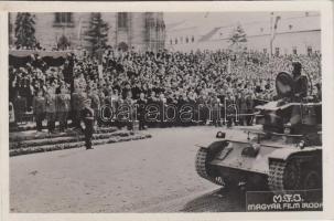 1940 Kolozsvár, bevonulás, Horthy Miklós, tank / entry of the Hungarian troops, Horthy, tank 'vissza' So. Stpl