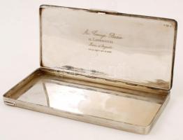 Olasz ezüst (Ag.) szelence, jelzett, a fedél belső felén ezüstlakodalom alkalmából írt emléksorokkal...