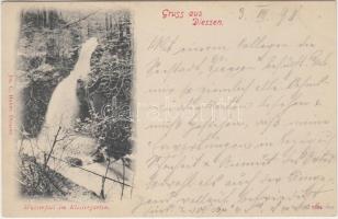 1898 Diessen, Wasserfall im Klostergarten / waterfall in the monastery garden