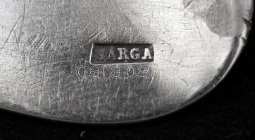 6 db ezüst (Ag.) kanál, jelzett, h: 21,5 cm, nettó 449,1 g + 2 db ezüst (Ag.) villa, jelzett, h: 21,...