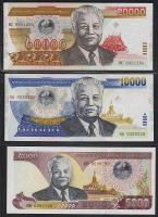 Laosz 1998-2004. teljes sor 1000K,2000K,5000K,10.000K,20.000K.50.000K 6 klf bankjegy T:I