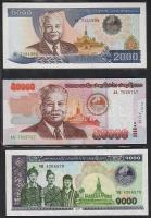 Laosz 1998-2004. teljes sor 1000K,2000K,5000K,10.000K,20.000K.50.000K 6 klf bankjegy T:I