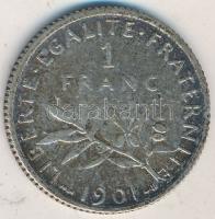 Franciaország 1901. 1Fr Ag T:2-,3 patina France 1901. 1 Franc Ag C:VF,F patina