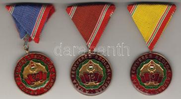 3klf szocialista kitüntetés "A haza fegyveres szolgálatában" 10év+15év+20év szalaggal Br + zománc T.1