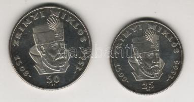 1966. 25Ft+50Ft Ag "Zrínyi" pár eredeti  díszdobozban T:PP