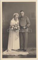 Soldier with his wife, photo