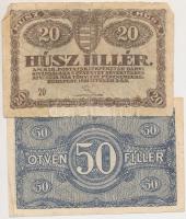 1915. 10K + 1916. 1K (2x) + 1920. 20f + 50f + 1K + 2K + 10K + 20K T:vegyes