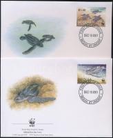 WWF Leatherback sea turtle set 4 FDC WWF Kérgesteknős sor 4 FDC