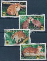 WWF Afrikai aranymacska sor + 4 FDC, WWF African golden cat set + 4 FDC