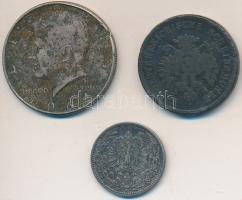 Vegyes: 1861B 4kr Cu + Német Birodalom 1877A 50pf Ag + Amerikai Egyesült Államok 1964. 1/2$ Ag &quot...