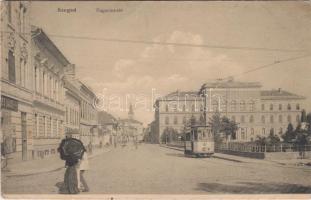 Szeged, Dugonics tér és szálloda, villamos (b)