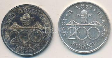 1992. 200Ft Ag "MNB" (2x) T:2,2-