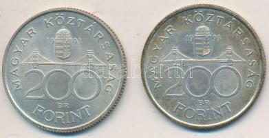 1993. 200Ft Ag "MNB" (2x) T:2,2-