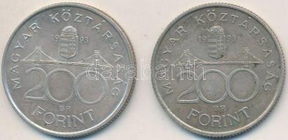 1993. 200Ft Ag "MNB" (2x) T:2,2-