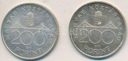 1993. 200Ft Ag "MNB" (2x) T:2,2-