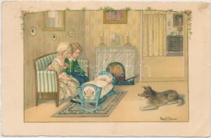 Children with dog, A.R. Nr. 1362. s: Pauli Ebner (EK)