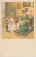 Mothers Day, Children with mother, A.R. No. 1395. s: Pauli Ebner