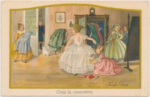Chez la couturiere / Dressmaker, Children, Selco No. 1014. s: Pauli Ebner