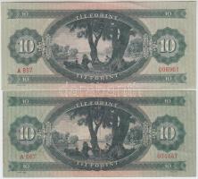 1947. 10Ft + 1949. 10Ft T:III szép papír