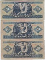 1949. 20Ft + 1957. 20Ft + 1960. 20Ft T:III,III-