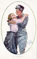 Air force pilot with his love, artist signed (EK)